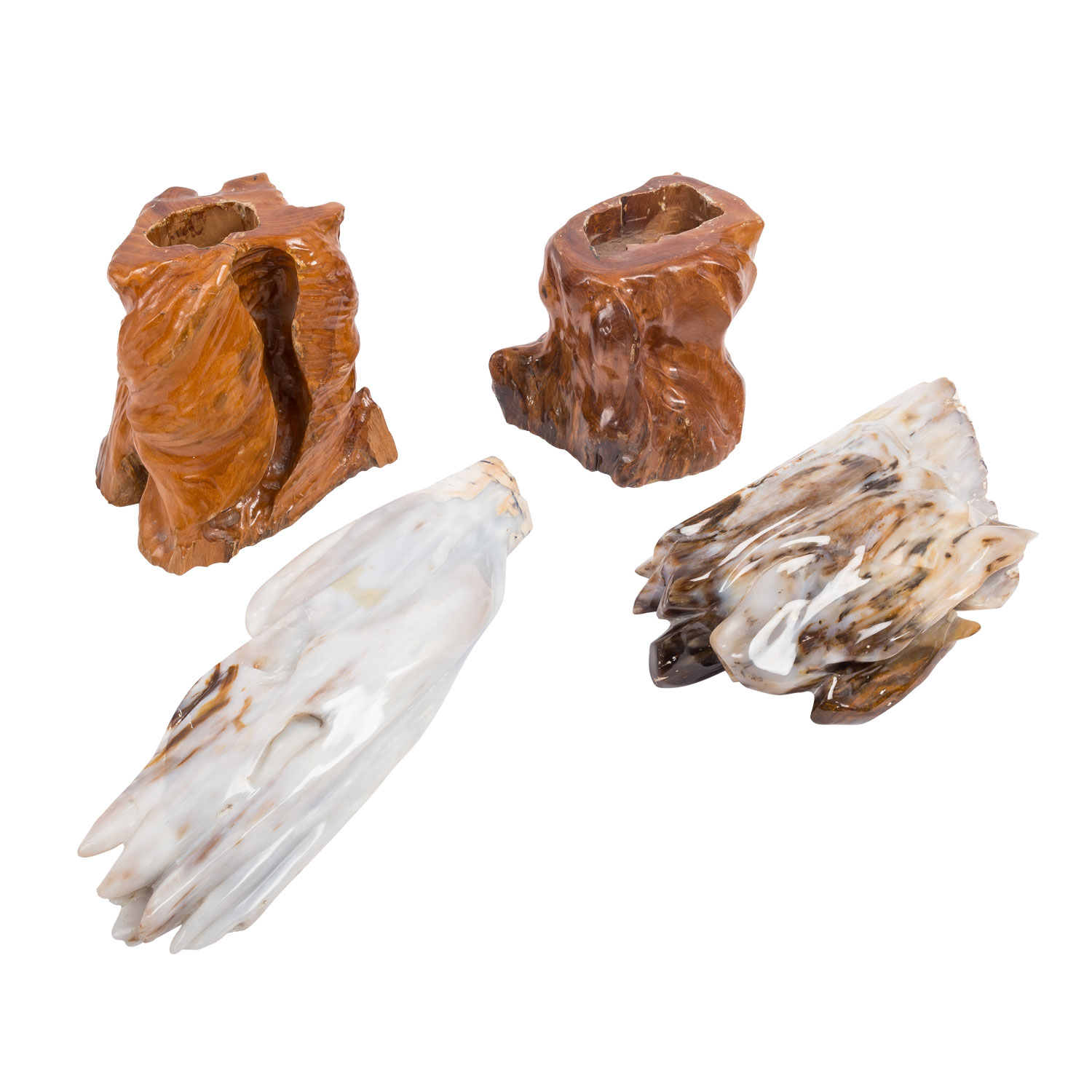 2 Gelehrtensteine aus Chalzedon (Mineral). CHINA,