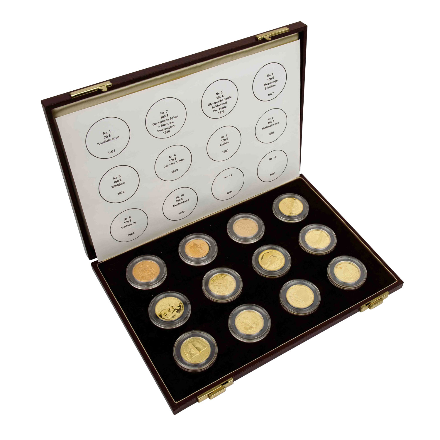 Kanada - ex 1967/85, tolle Sammlung von 12 Goldmünzen -