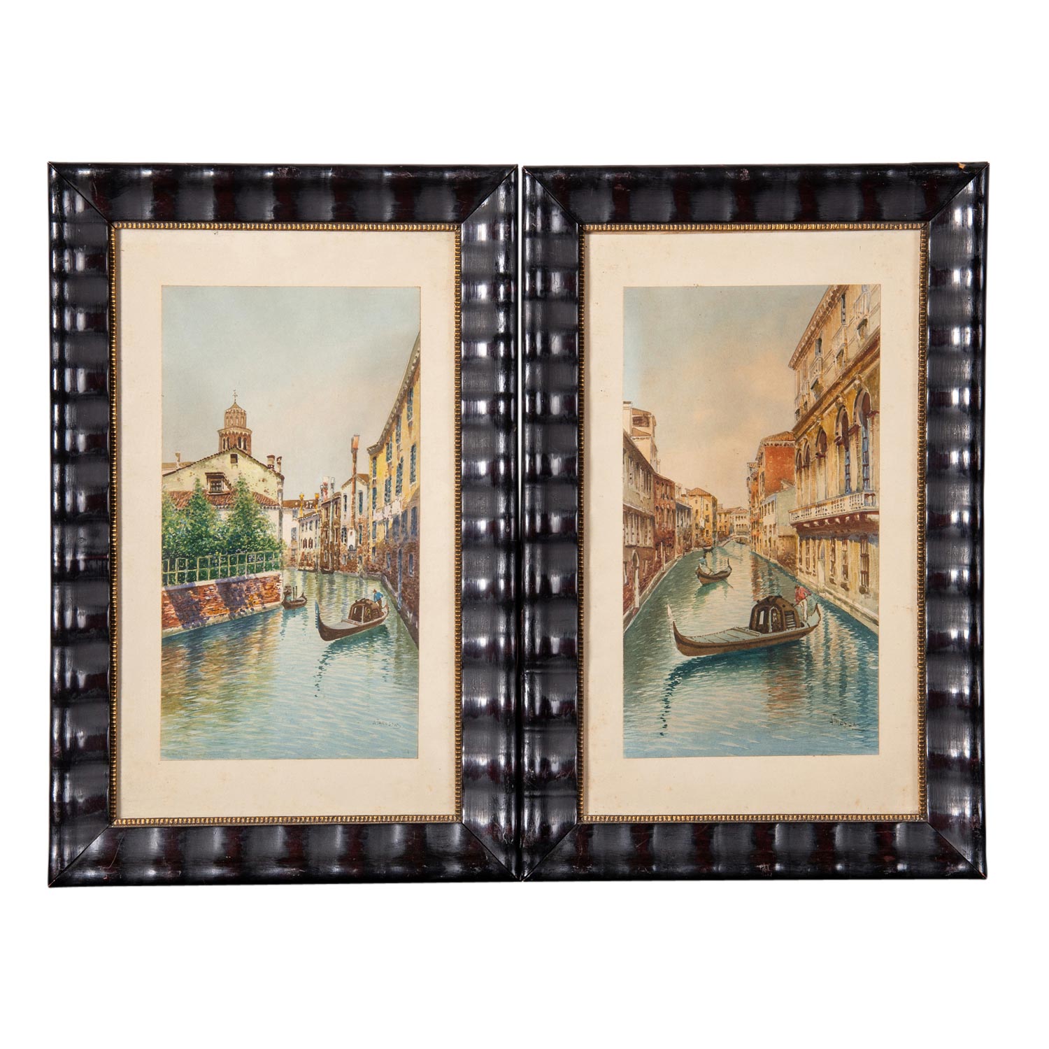 TREVISAN, ALBERTO (1919-1978), Paar Ansichten Kanäle in Venedig,
