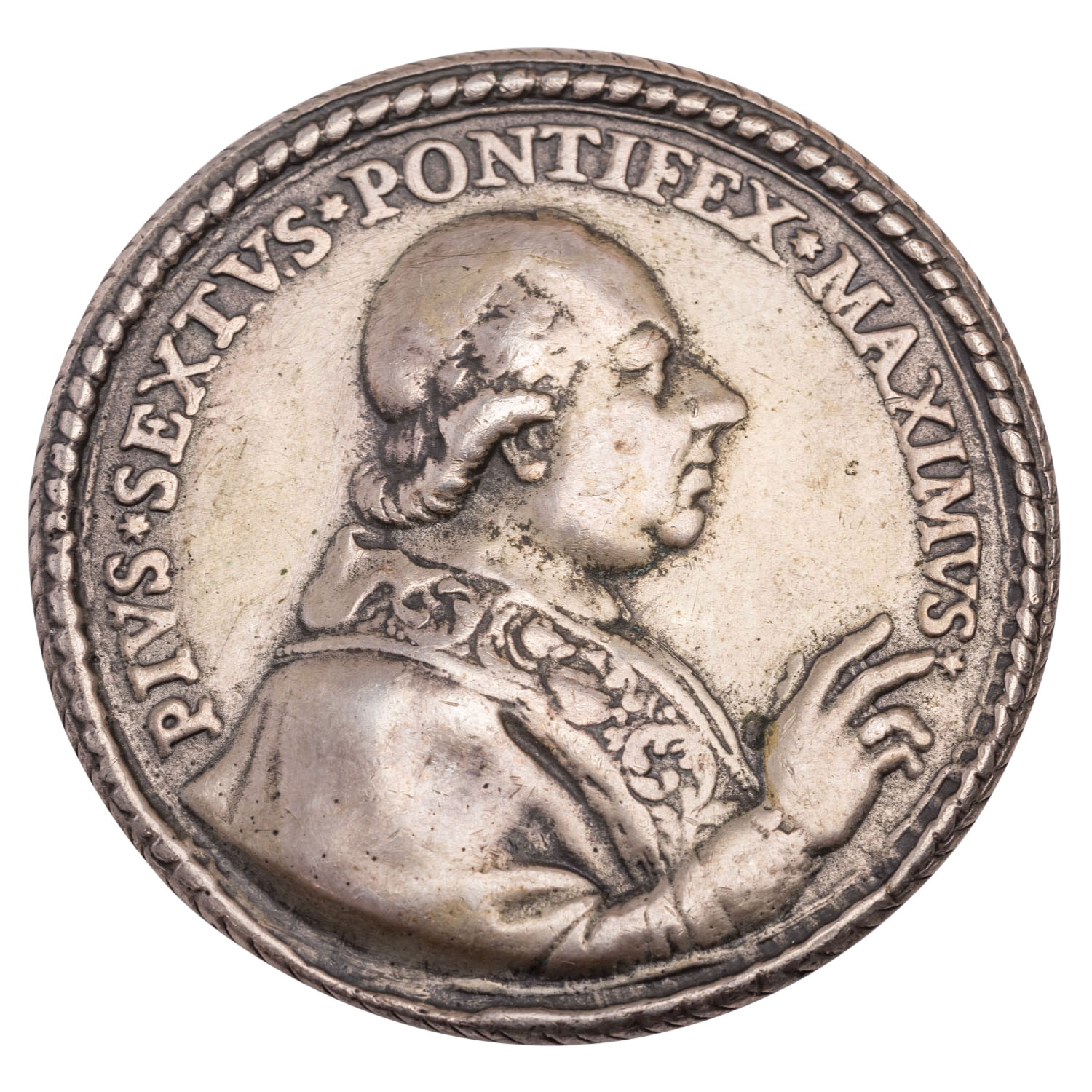 1 x Vatikan - Silberne Gußmedaille o.J. (spätere Prägung), Papst Pius VI...