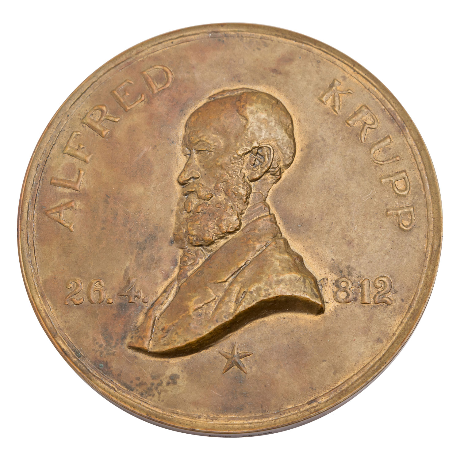 Dt. Kaiserreich - Bronzemedaille 1912, 100. Geburtstag Alfred Krupp,