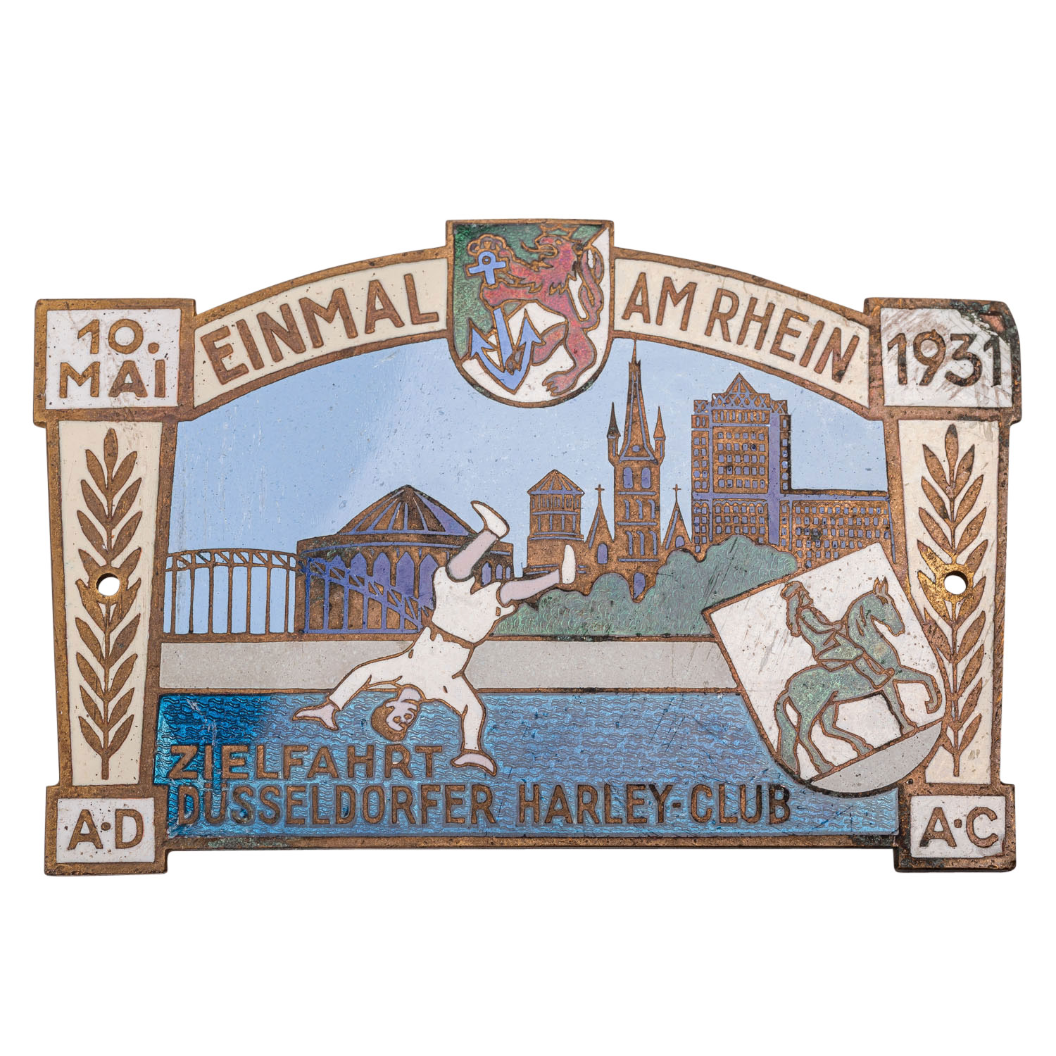 ADAC Plakette 1931 Harley-Club Düsseldorf,