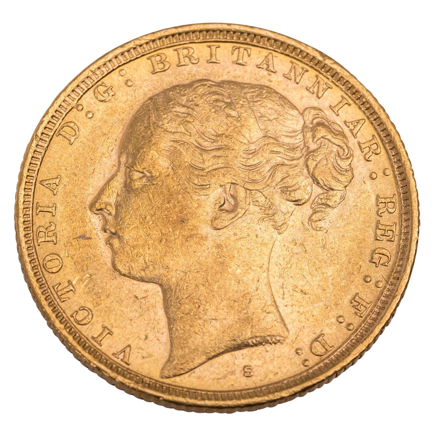 Australien/Gold - 1 Sovereign 1887/S, Victoria Young Head,
