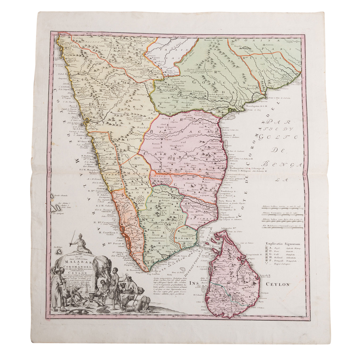 Historische Kupferstichkarte Indien, 18.Jh. -