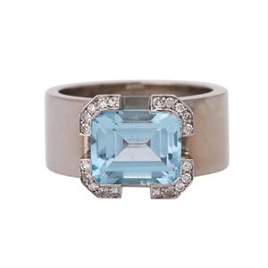 925 Silber Quadrat 1.3ct London Blau Topas Diamant Form Ring