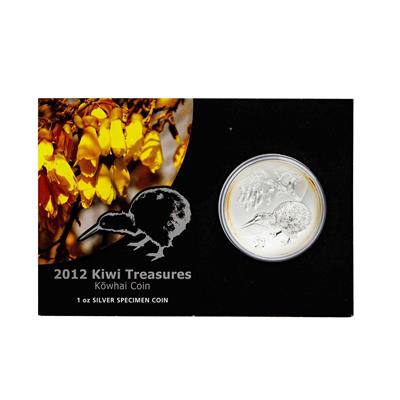 Neuseeland /SILBER - 1 $ Elisabeth II. 1 Unze 'KIWI Treasures' Kōwhai Coin 2012