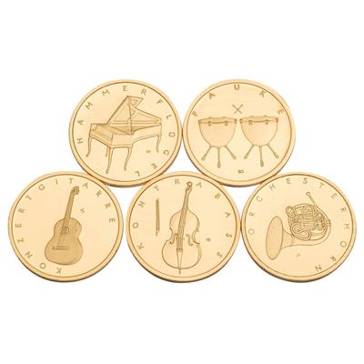 BRD 5 x 50€ in Gold der Reihe Musikinstrumente -