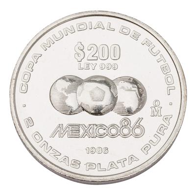 Mexiko /SILBER - 200 $ WM Mexiko 1986, 2 Unzen