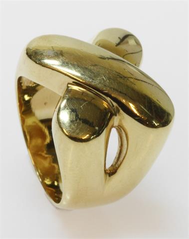 Moderner Ring. Silber vergoldet.Ringweite ca. 53.