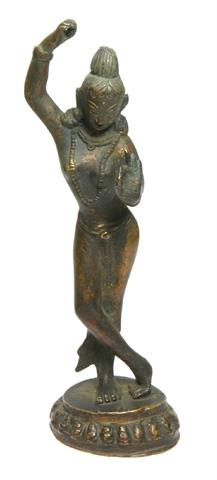 Bronze einer Tempeltänzerin, INDIEN, 20. Jh.