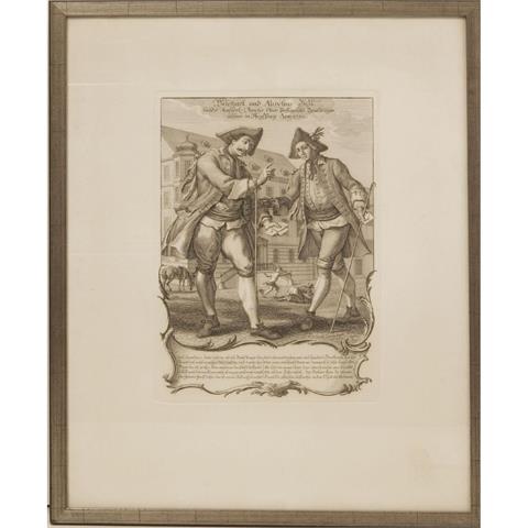 Kupferstich 'Michael und Aloysius Augsburg Ano 1755'