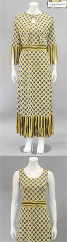 PIERRE BALMAIN VINTAGE, 1970er Jahre: langes Partykleid mit passendem Bolero, ca. Größe 38.