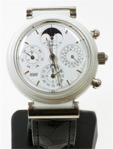IWC Armbanduhr "Da Vinci". WG 18K/weiße Keramik. Ref.: 3755. Automatic-Werk,