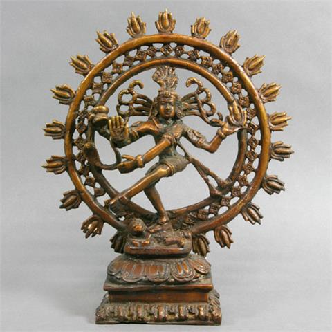 Shiva als Nataraja aus Bronze, INDIEN, 1. Hälfte 20. Jh.