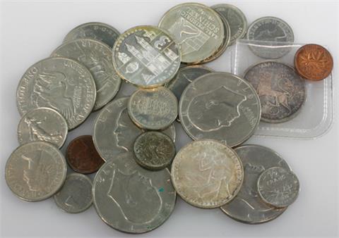 Konvolut - 24 Münzen, dabei Silber,