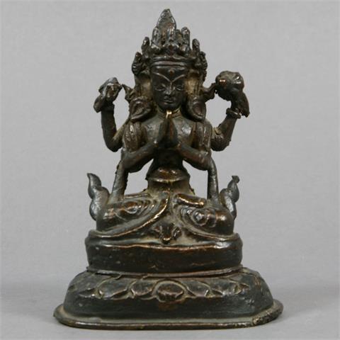 Bronze des Avalokiteshvara-Sadakshari, TIBETO-CHINESISCH, um 1900