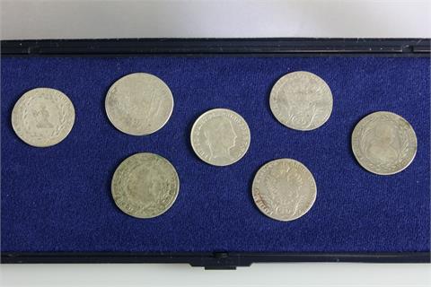 Österreich - 6 verschiedene 20 Kr. Münzen aus 1774/1848,