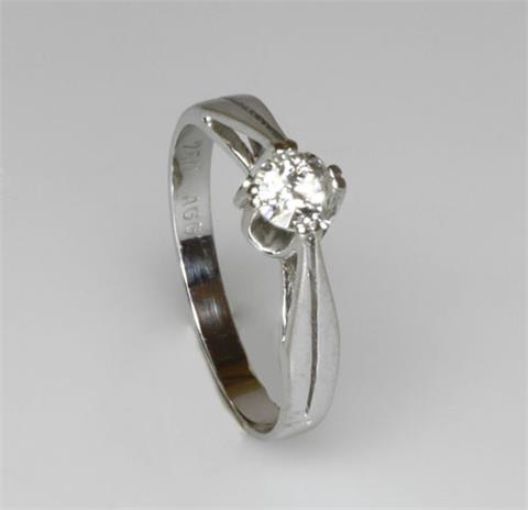 Damenring besetzt mit einem Diamant-Brillanten (best!) ca. 0,40ct, W/Piqué,