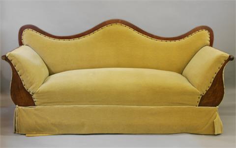 Sofa, SPÄTBIEDERMEIER, deutsch um 1840, Holz dunkel gebeizt.