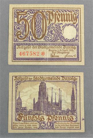 Banknoten - Danzig, 50 Pfennig, 15. April 1919,