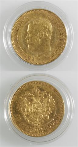 Russland - 10 Rubel Nicklaus II., 1903/AP, Gold,