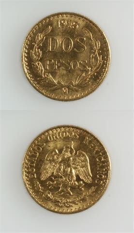Mexiko - 2 Pesos 1945, Gold,