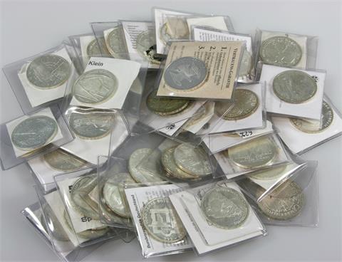 BRD - Sammlung von ca. 62  x 10 DM Gedenkmünzen,