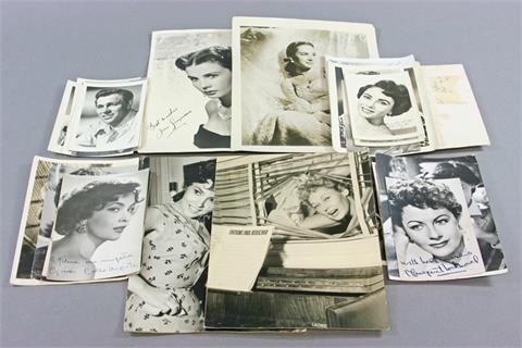 Konvolut: Ca. 37 Fotos diverser Hollywood-Stars mit Autographen, wohl 1950er Jahre,
