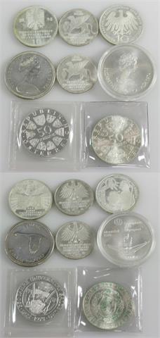 Konvolut - 8 Silbermünzen, u.a. Montreal 1976 5 Can $,