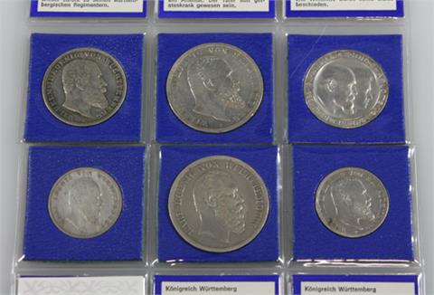 Württemberg - Sammlung von 6 Münzen.