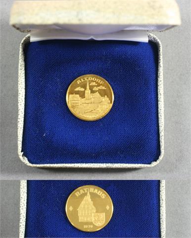 Medaille - Motiv: Rathaus Altdorf  Kr. Böblingen, GOLD,