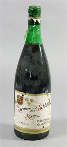 1 Flasche Rotwein, Rotenberger Schloßberg 1982.