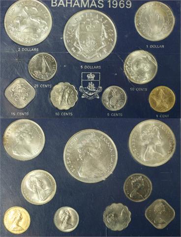 Bahamas - KM Satz 1969, 1 Ct. bis 5 Dollars (9),