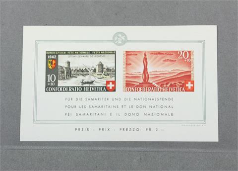 Brfm.- Schweiz 1942, 'Pro Patria' Block7**, Michel: 110 Euro