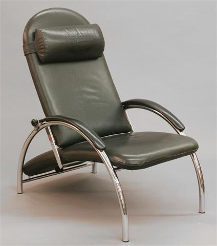 RYBO/OPTIMA-Relax-Chair, Metall/Leder, Designer Ingmar Relling, Entwurf 1988, 20. Jh.