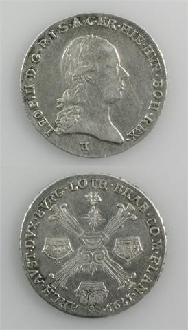 RDR Habsburg - 1/4 Kronentaler, Leopold II, 1791/H,