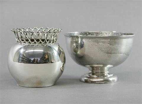 Zwei Schalen, (Silber 800/925),