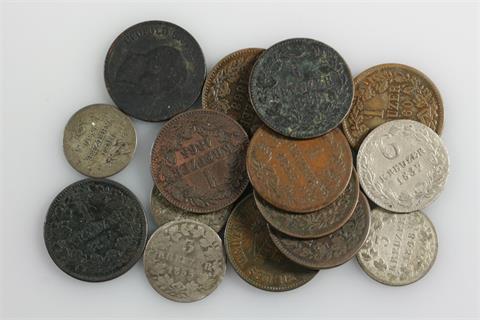 Baden / Baden Durlach - Konvolut: 15 Münzen,