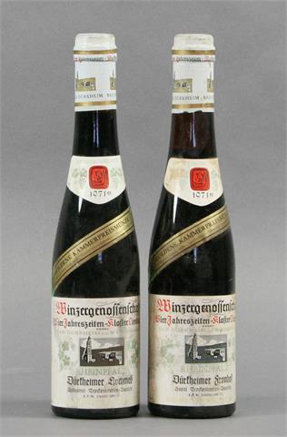2 Flaschen Dürkheimer Schenkenböhl Trockenbeerenauslese 1971er.