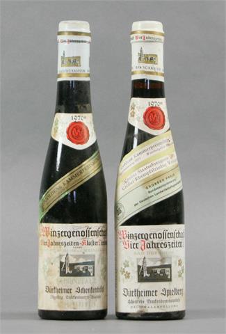 2 Flaschen Winzergenossenschaft Vier Jahreszeiten - Kloster Limburg Trockenbeerenauslese 1970er.