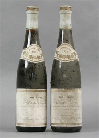 2 Flaschen Friedrich Ruprecht Erben, Weingut, Kallstadter Steinacker Siegerrebe und Scheurebe Trockenbeerenauslese 1976.