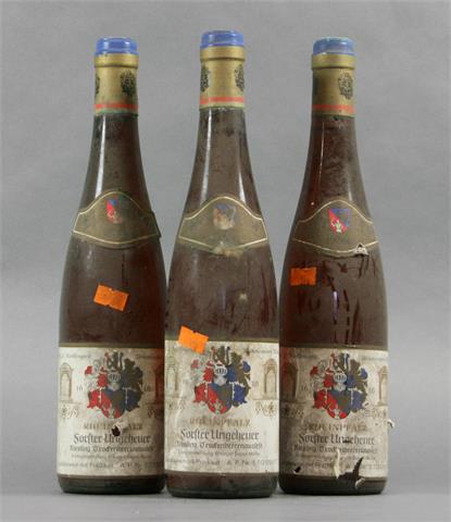 3 Flaschen Foster Ungeheuer Riesling Trockenbeerenauslese 1976er.