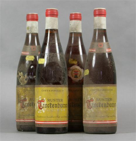 4 Flaschen Österreich Ruster Trockenbeeren-Auslese ohne Jahrgangsangabe.