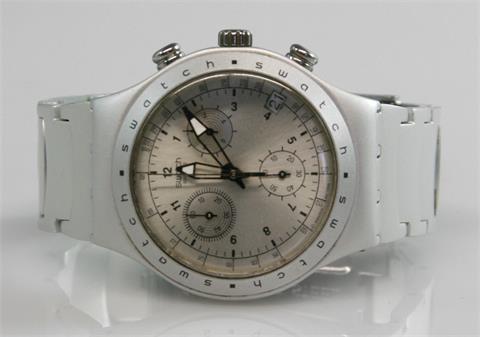SWATCH Armbanduhr "Irony", Chronograph. Aluminium (Schließe Stahl).