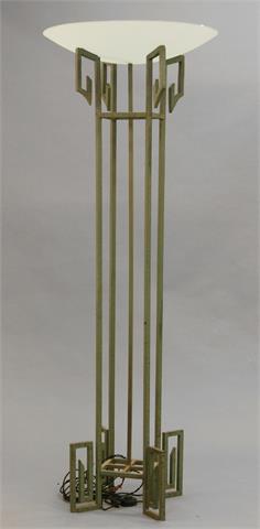 Stehleuchte, ART DECO, 1940er Jahre, Metall mit Glasschale.
