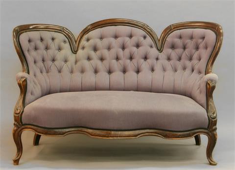 Sofa, LOUIS-PHILIPPE, deutsch um 1860, Nußbaum.