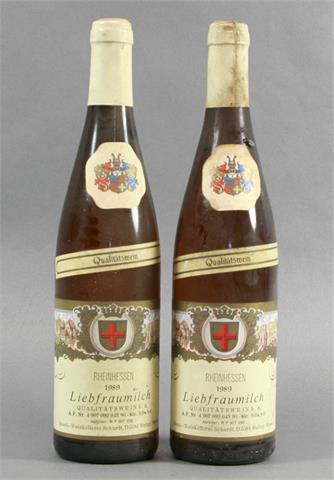 2 Flaschen Rheinhessen 1989 Liebfraumilch.
