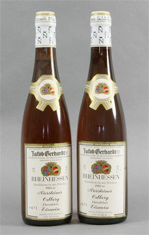 2 Flaschen Rheinhessen 1983er Niersteiner Oelberg Ehrenfelser Eiswein.