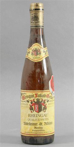 1 Flasche Weingut Jakob Geipel 1981er Rheingau Mittelheimer St. Nikolaus Riesling