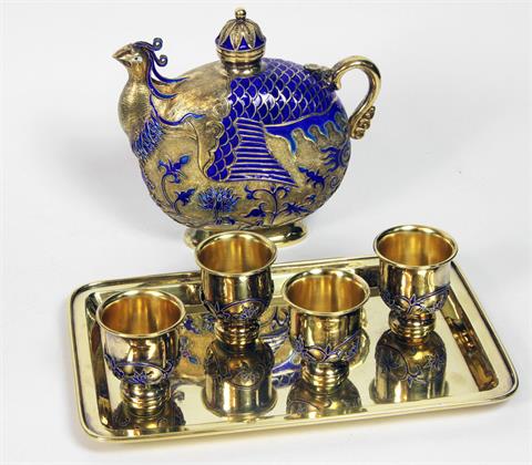 Edles Tee-Set aus Silber, CHINA, 20. Jh.
